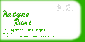 matyas rumi business card